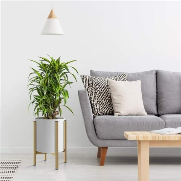 Plant Stand, Metal Plant Stands Adjustable for 8 - 12 inches Pot, Gold 1Pack - Picture 2 of 6